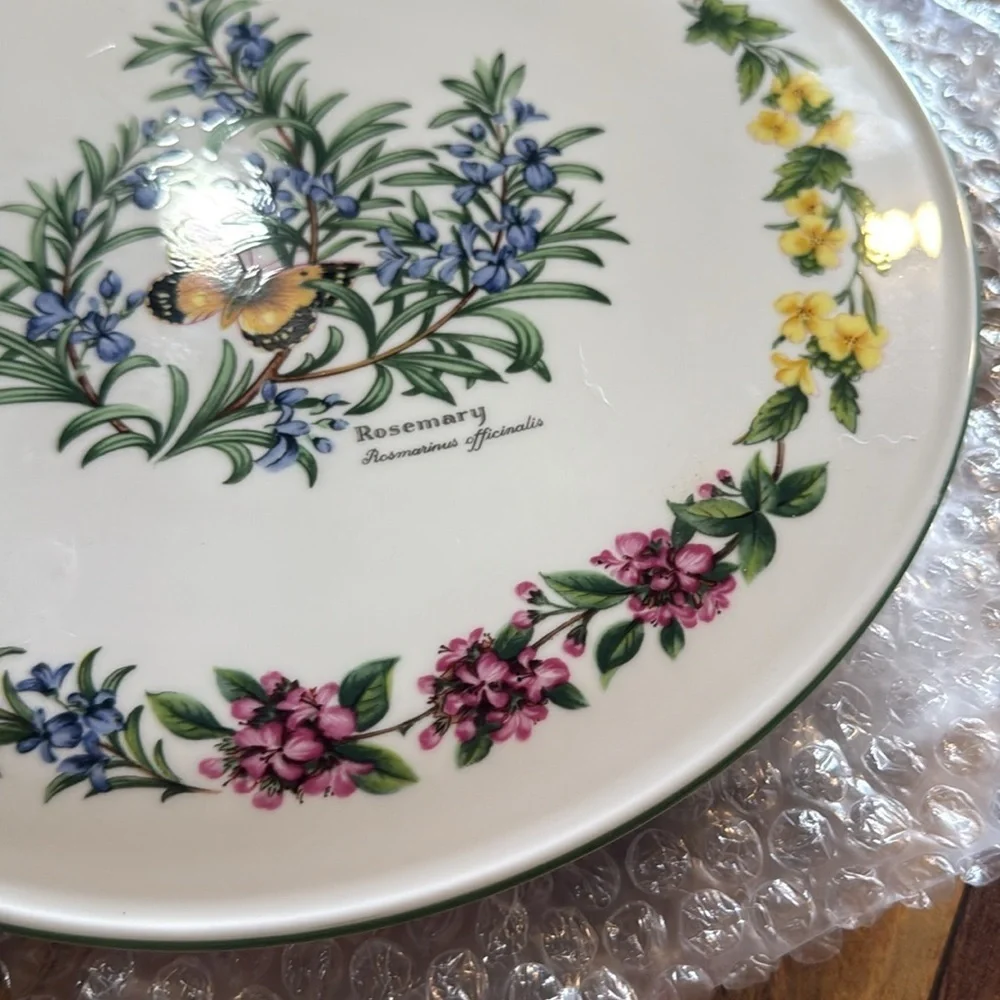 Royal Worcester Worcester Herbs Cake Plate Fine Bone China Great Condition 1990